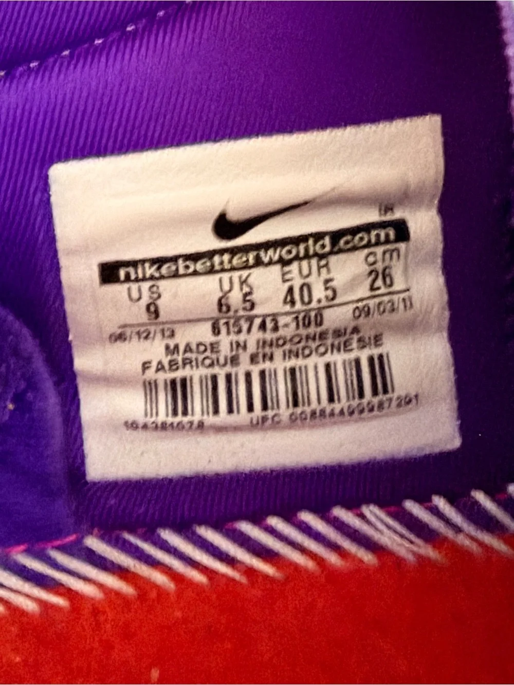 Nike Lunar Element Sneakers White Purple Neon Yellow Women’s 9